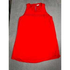 Crown &Ivy Dress Size Extra Large Red Sleeveless Round Neck Summer Chic Polished